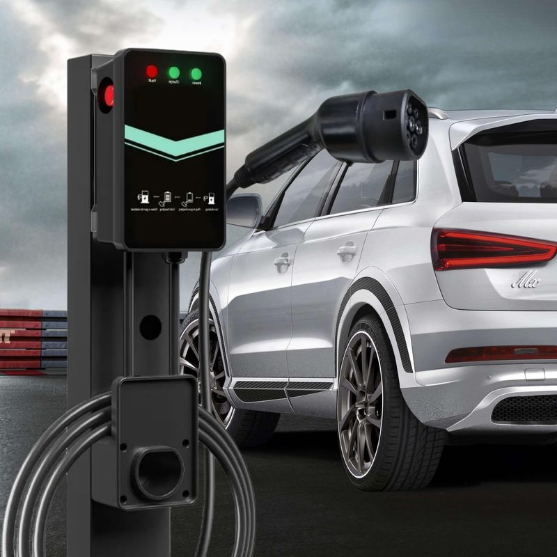 48A نوع 1 للمنزل مسدس واحد مثبت على الحائط محطة شحن EV مؤشر LED