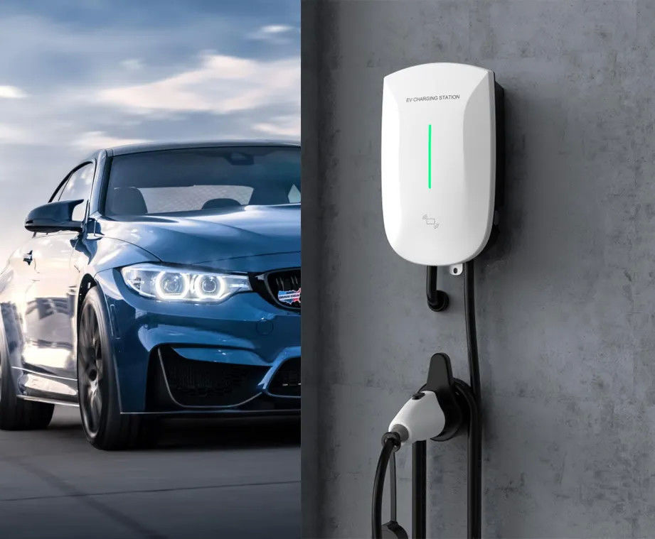 المحطة الأمريكية القياسية لتحكم بطاقة RFID 240 فولت محطة شحن للسيارات الكهربائية المثبتة على الجدار للمنزل