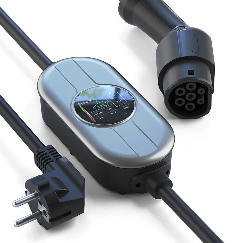 SAE J1772 محطة شحن الكهرباء المحمولة ذات الشاشة وضع 2 شاحن الكهرباء CE FCC