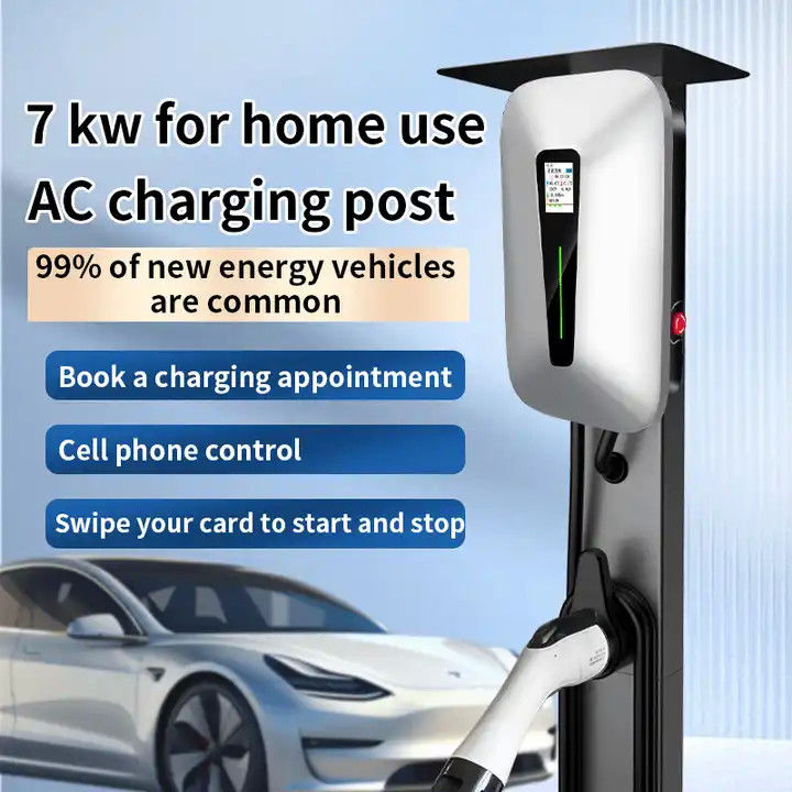 11kw بطاقة العجلة المنزلية من النوع 1 من النوع 2 شاحن صندوق الحائط AC 16A 32A