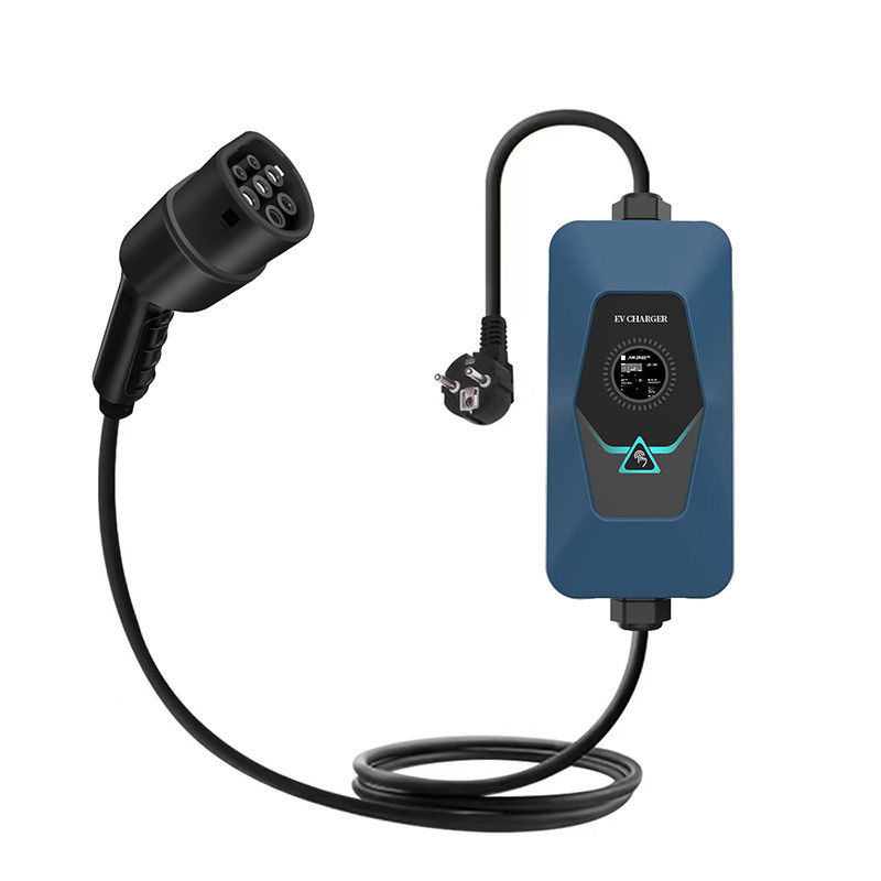 نوع 2 شاشة عرض 32A شاحن AC EV المحمول مع شهادة CE